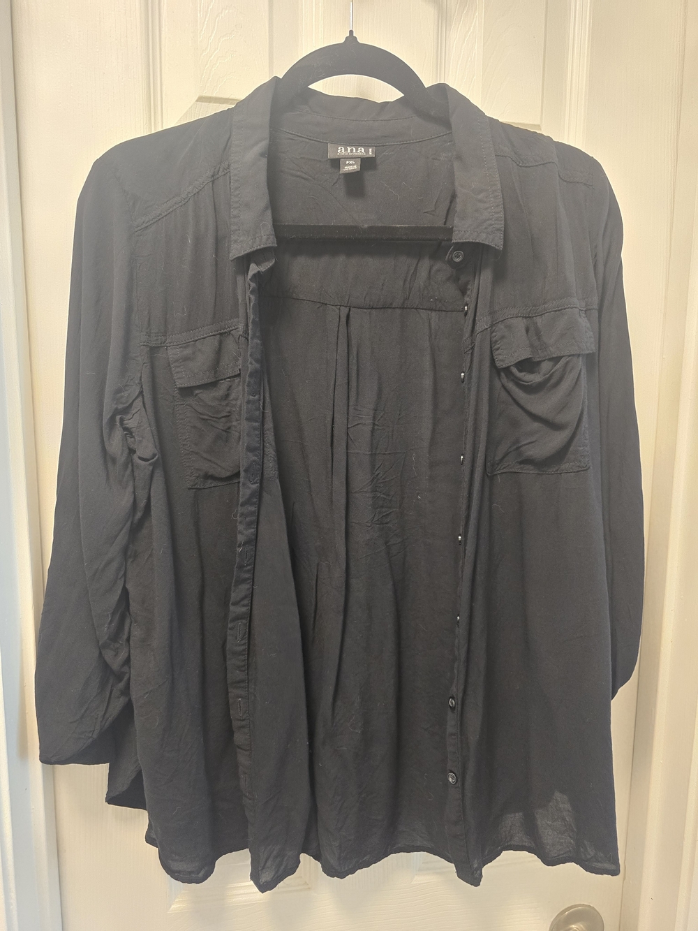a.n.a Black Men's Casual Button-Down Shirt